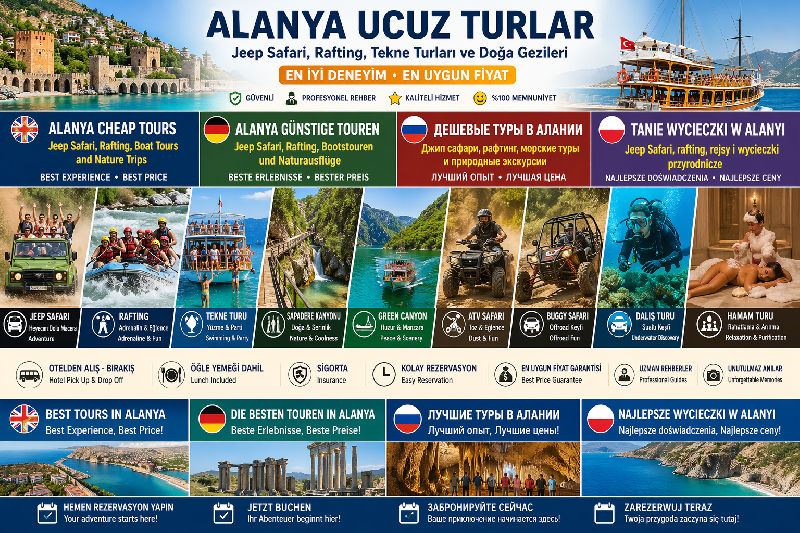 Alanya’da Ucuz Turlar – En Ekonomik Aktiviteler, Doğa Turları Ve Macera Deneyimleri